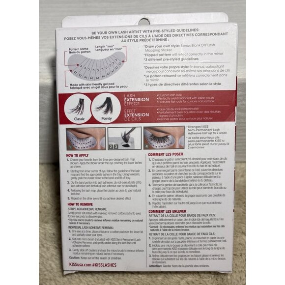 Kiss Lash Couture Mapping Kit 3D DIY Faux Extensions W/ Adhesive & Tools - Picture 4 of 7